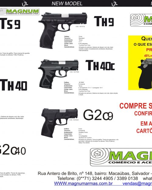 Pistola TAURUS HAMMER TH FULL SIZE - Cal .380 - 18+1 Tiros